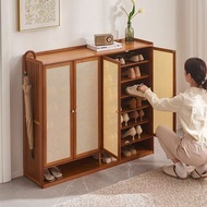 Shoe Rack Multi-Level Cabinet Rattan Shoe Cabinet Outdoor Dustproof Integrated Cabinet