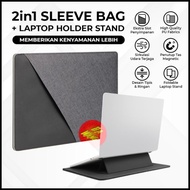NEW!- 2in1 Laptop Stand Standing Holder Foldable Sleeve Bag Pouch Slim
