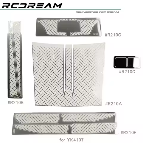 RCDream 1/10 Chequered Diamond Plates Panels Protection / Gloss Mirror Sheets for YK4107 Hood / Rear
