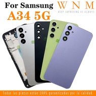 For Samsung Galaxy A34 5G A346 SM-A346E A346B LCD Front Frame Bezel Back Battery Cover + Middle Fram