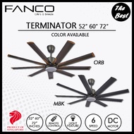 FANCO TERMINATOR 52 / 60 / 72 Inches DC Motor Remote Control 9 Aluminium Blade Ceiling Fan