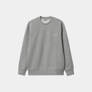 CARHARTT WIP SCRIPT EMBROIDERY SWEAT Small Letter Cotton Sweatshirt Gray White I033657_ 00d _ Xx