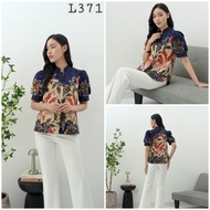 Blouse batik BA7839 lengan pendek / Baju atasan wanita batik modern