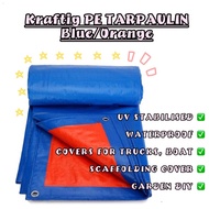 READY STOCK Blue Orange Waterproof Canvas Tarpaulin Sheet Canopy Camping Kanvas Khemah Pasar Malam P