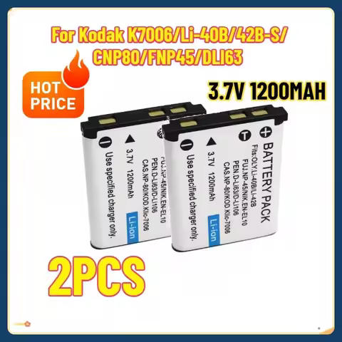 For Kodak K7006/Li-40B/42B-S/CNP80/FNP45/DLI63 Digital Lithium Batteries 2/3/4PCS 3.7V 1200mAh Digit