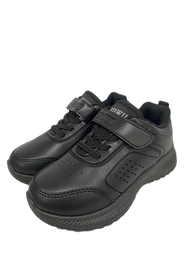 EM 3037 EDWIN FULL PU LEATHER SCHOOL SHOE | velcro straps light weight black school shoe [ READY STO