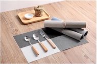 Luckin Mall Placemats Dining Mats Table Set Washable Vinyl Woven Insulation Heat Resistant Kitchen Table Mat Non Slip PVC Dinner Mats