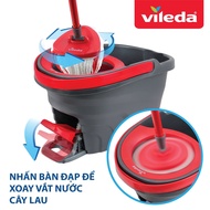 Vileda Turbo Easy smart self-wringing mop with 3 mops, foot-rotated washing bucket - TSU162214