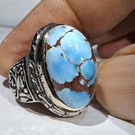 EGYPTIAN TURQUOISE LIGHT WHITE GRADUATED EST DIM 19x11x10 Ring 8