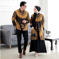 Gamis Batik Couple Modern Premium Gamis Batik Kombinasi Coupele Kemeja