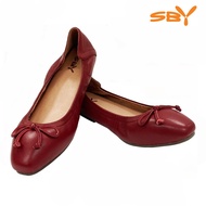 SBY รองเท้าบัลเล่ต์ผู้หญิง หนังแกะ รุ่น FTW30 สีแดง (WI)