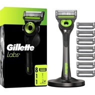 Gillette Labs razor with 1 base and 8 replacement blades