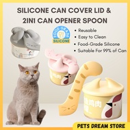 Cat Food Can Cover Lid & 2in1 Can food Opener Spoon Pet Wet Food Canned Food penutup tin makanan Lid