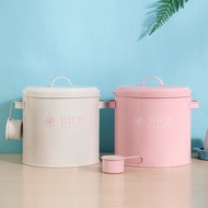 Pink 5.00kg Rice Bucket 3.50kg Flour Bucket 2.00 Kg-3.00 kg Dog Food Cat Food Bucket Sealed Moisture-Proof Rice Spoon with Seal Ring