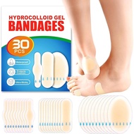 30pcs Hydrocolloid Blister Bandages - Waterproof Blister Bandages for Feet, Heels & Toes - Heel Blis