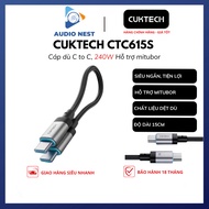 Cáp Cuktech C to C 15cm Tiện Lợi 6A 240W CTC615S CMC610 CMC615 - Bảo Hành 18 Tháng.