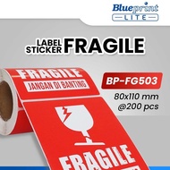 Blueprint Lite BP-FG503 BP-FG505 Fragile Sticker Label Do Not Drop 80x110 mm contents 200 Pcs