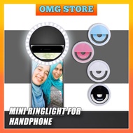 Rechargeable Selfie Ring Light Mini Size Portable USB LED Brightness Adjustable For Phone Camera Lap