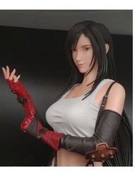 FINAL FANTASY VII 蒂法 可+地臺 TIFA 蜉蝣 需自行上色 白模 白件 GK 1/4