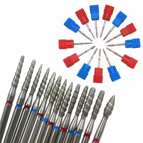 1Pcs 3/32" Flame Nail Drill Bits Diamond Cutters for Manicure Cuticle Clean Burr Diamond Mill Nails 