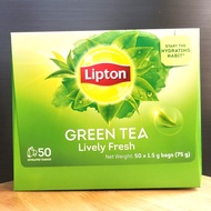 LIPTON - HỘP XANH LÁ LỚN 75gram / 50 túi lọc - TRÀ XANH TƯƠI MỚI / Green Tea Lively Fresh TeaBag