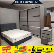 Bilik Furniture- Bedroom set 4in1/ Bedframe + Wardrobe (8 x 8ft) + Dressing Table + Stool +Side Tabl