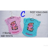 Baju Kaos Tops Tshirt T-shirt T shirt Girls Girls Coco Ice Import Cartoon Character LED Lights Age 2