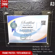 A3 Acrylic Frame / Acrylic Frame / Wall Frame / Photo Frame / Poster Frame Acrylic Photo Frame