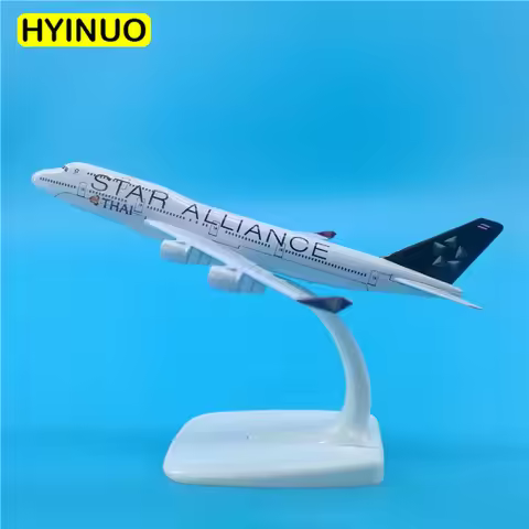 16CM 1:400 B747-400 model Star Alliance airlines w base metal alloy aircraft plane collectible displ
