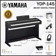 Yamaha YDP-145 88-key Digital Piano with Piano Stand, Bench, and Dust Cover - Black (YDP145 / YDP 14