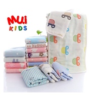 muikids ผ้าขนหนูสำหรับเด็กลายน่ารัก ผ้าสาลู ผ้าห่อตัวเด็กเล็ก ทำจากฝ้าย 100% ขนาด 25*50 ซม