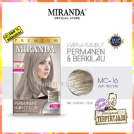Miranda Hair Color MC-16 ASH BLONDE Pewarna Rambut Permanen Aman Original Pewarna Rambut Cerah Cat R