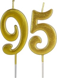 95th & 59th Number Birthday Candles for Cake Topper, Number 95 59 Glitter Premium Candle Party Anniv