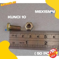 SIKU M6X15Mm BOLT AND NUT 1.5Cm (50Pcs) 10 KEY ANGLE NUT BOLT