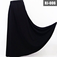 Populer Rok Polos Maxi Jersey Jumbo Hitam - RJ006