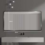 Aluminum alloy rounded corner bathroom mirror black gold frame wall mounted bathroom mirror wall mou