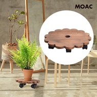 [ Flower Pot Base Roller Plant Stand with Wheel, Stable Flower Pot Stand, Moving Tray for Flower Pot, Wooden Plant Roller for Garden,