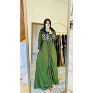 DAILY DRESS WOVEN AJYAD ARMY GREEN BY FAREECHA_LATEST FAREECHA GAMIS_LATEST WOVEN GAMIS