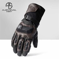 Gh Alien Snail AT95P/X Lambskin Winter Long Touch Screen Gloves Waterproof Shock-resistant Motorcycl