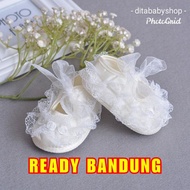 PUTIH Baby Lace prewalker Shoes Baby Lace Children, Baby Shoes White Softshoes Baby Cloth Shoes