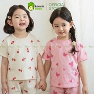 KIMCHIBABY Baby Girls'short sleeve Set 190gsm Cotton Fabric High Quality Soft and Cool Minnie Mouse 