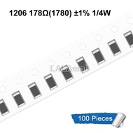 100pcs 1206 SMD Resistor 1% 0R 13R 33R 178R 205R 287R 412R 576R 1.24K 1.74K ohm 13R0 33R0 1780 2050 
