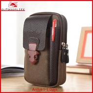 Men Outdoor Sports Waist Bag Canvas Solid Business Belt Mobile Phone Pouch