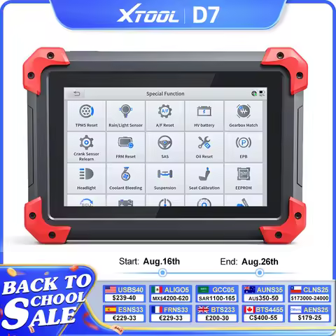 XTOOL D7 OBD2 Scanner All System Diagnostic Tools Key Programming ECU Coding Active Test 36+ Service