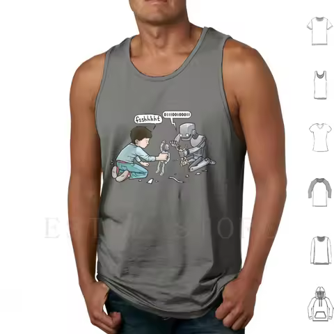 Playtime Tank Tops Vest Sleeveless Boy Robot Rubble Toys Play Destruction Playtime Hammo Popular100