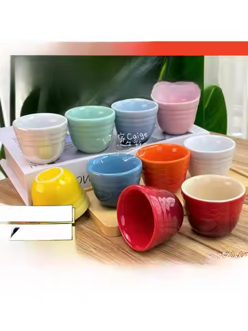 Le Creuset Cool Color Egg Cup Small Wine Glass Couple Children Dopamine Ceramic Bowl French Style Da