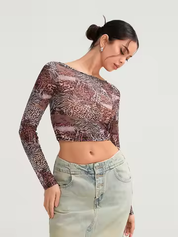 Women s Elegant Floral Print Off Shoulder Ruffle Sleeve Blouse with Tie Front Stylish Backless Fit C