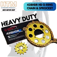 DINAMIK120 GT128 GT 128 DINAMIK 120 MODENAS SPOCKET SET GOLD ORING HTM O-RING O RING CHAIN HEAVY DUT