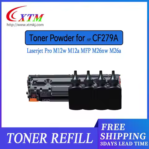 4X 80G 79A Toner refill for HP Laserjet Pro M12w M12a MFP M26nw M26a CF279A printer laser powder ton