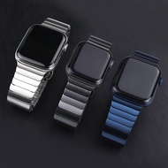 [HOT JUXXKWIHGWH 514] สายสแตนเลสสำหรับ Apple Watch Band 44มม. 40มม. 45มม. 41มม. Man โลหะผีเสื้อ Link สร้อยข้อมือ IWatch Series 7 6 SE 5 4 3 42มม.